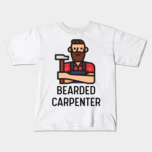 Bearded Carpenter Kids T-Shirt by casualism